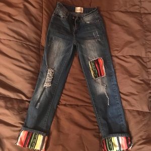 L&B Apparel Serape Crop Jeans